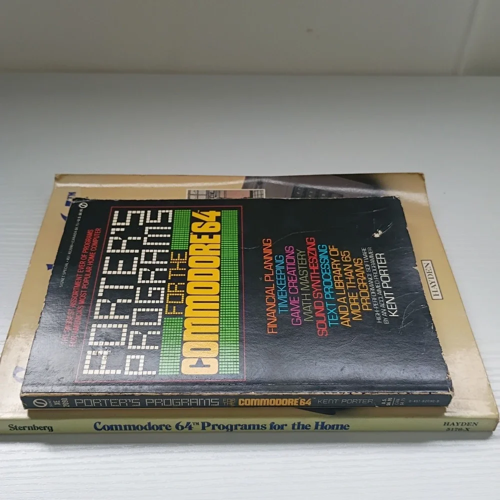 2 Vtg Commodore 64 Books-Porters Programs Kent Porter/Programs For The Home